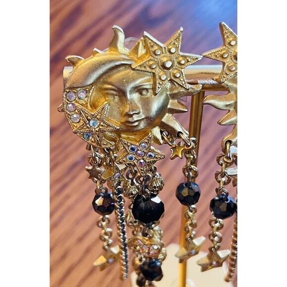 VINTAGE Celestial KIRKS FOLLEY earrings sun moon star dangle with BRACLET READ - Picture 6 of 16
